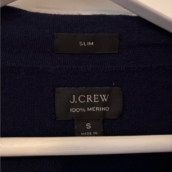 Men’s J.Crew Navy Blue Merino Wool Cardigan - Picture 2 of 2